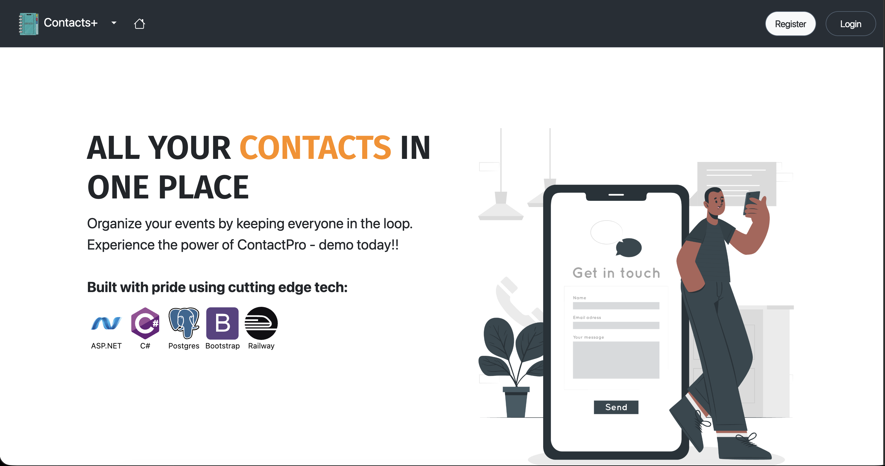 Contact+ contacts list